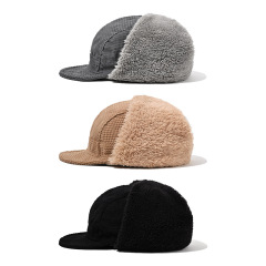 Corduroy Warm Ear Protection 5-Panel Baseball Cap Unisex Adjustable Winter Hat