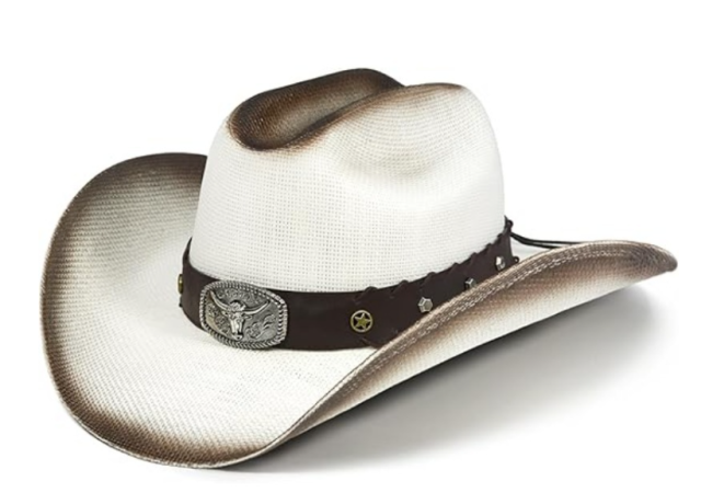 New Western Style Cowboy Straw Hat for Men & Women, Summer Sun Protection Breathable Hat, Casual Vacation Beach Hat