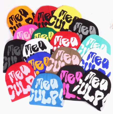 New Trendy Letter Jacquard Beanie for Men & Women, Winter Warm Knitted Hat, Hot Selling in European and American Markets