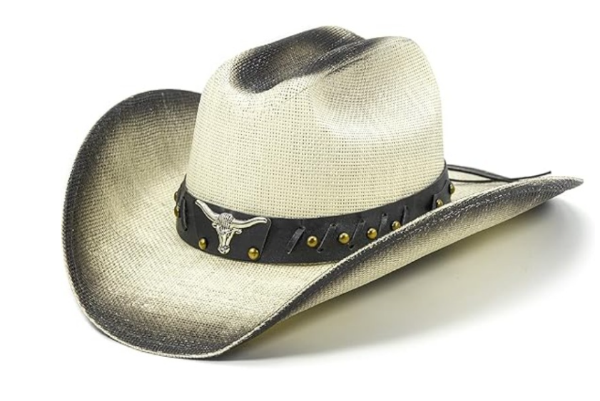 New Western Style Cowboy Straw Hat for Men & Women, Summer Sun Protection Breathable Hat, Casual Vacation Beach Hat