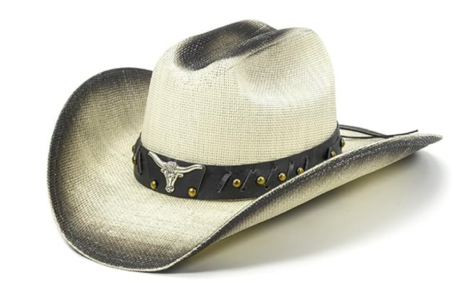 New Western Style Cowboy Straw Hat for Men & Women, Summer Sun Protection Breathable Hat, Casual Vacation Beach Hat