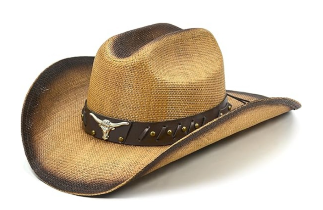 New Western Style Cowboy Straw Hat for Men & Women, Summer Sun Protection Breathable Hat, Casual Vacation Beach Hat