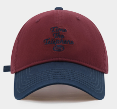 New American Style Color Block Soft Top Baseball Cap for Women, Spring Summer Sun Hat, Big Head Friendly & Face Slimming Peaked Cap