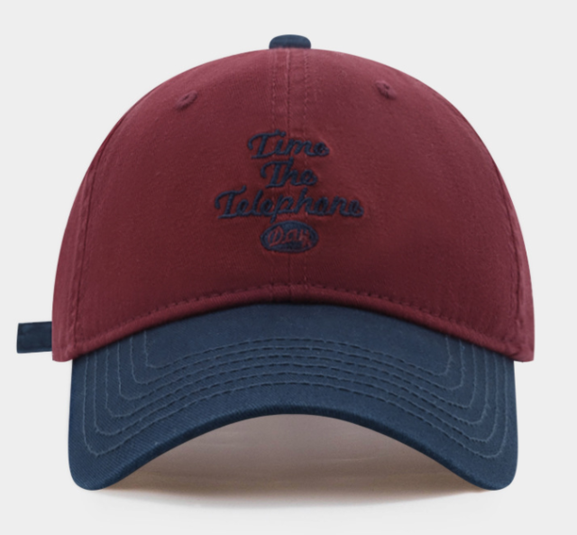 New American Style Color Block Soft Top Baseball Cap for Women, Spring Summer Sun Hat, Big Head Friendly & Face Slimming Peaked Cap