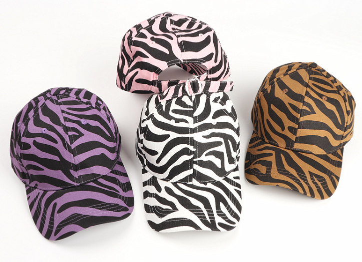 New Cross-Border Cartoon Cow Print & Leopard Print Baseball Caps, Curved Brim Hard Top Fashion Sun Hats for Men and Women