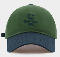 New American Style Color Block Soft Top Baseball Cap for Women, Spring Summer Sun Hat, Big Head Friendly & Face Slimming Peaked Cap