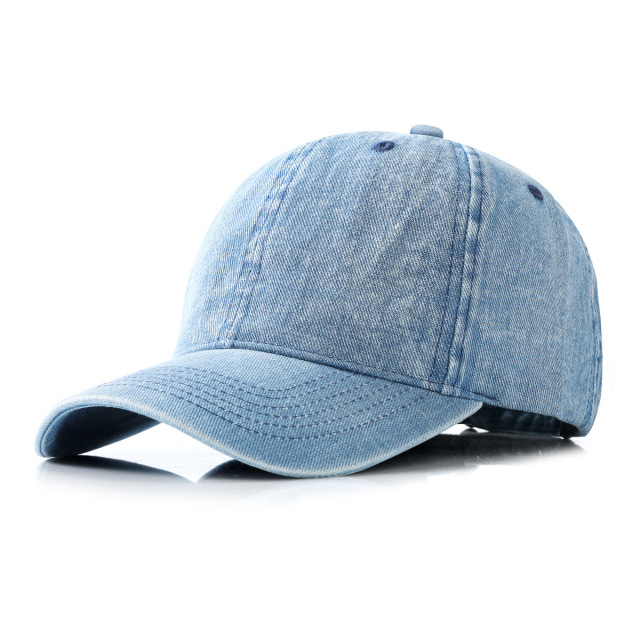 Unisex Curved Brim Denim Baseball Cap In Stock European American Street Style Sun Protection Couple Hat