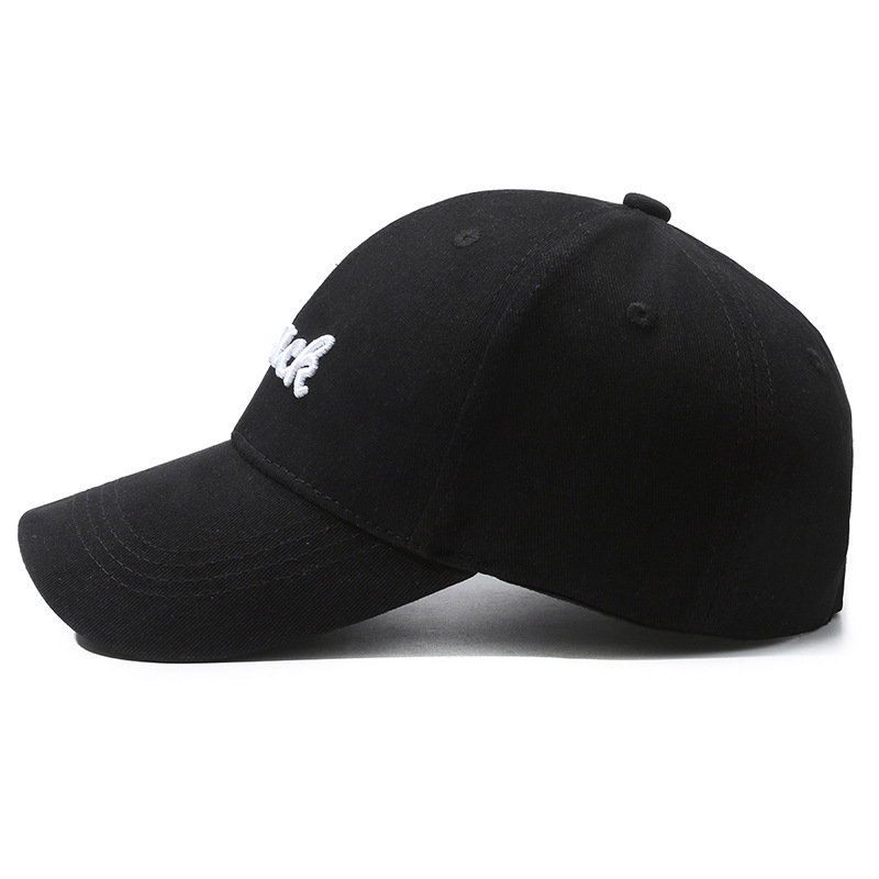 Unisex Korean Style Letter Embroidered Soft Crown Baseball Cap Casual College Style Sun Protection Hat