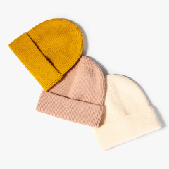 Unisex Solid Color Knitted Beanie Autumn Winter Warm Soft Stretch Skull Cap Casual Minimalist Cold Hat for Wholesale