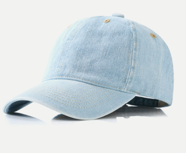 Unisex Curved Brim Denim Baseball Cap In Stock European American Street Style Sun Protection Couple Hat