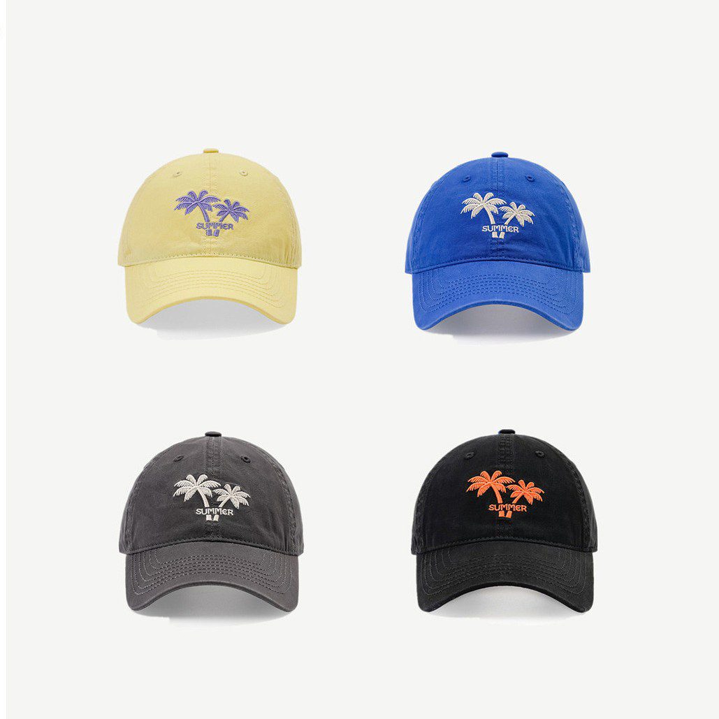 2026 New Coconut Tree Embroidery Baseball Cap Summer Sun Hat Adjustable Casual Outdoor Cap for Men Women Wholesale
