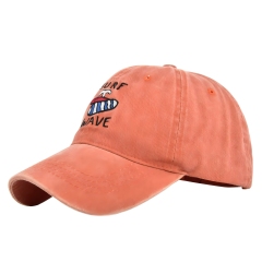 Vintage Washed Baseball Cap "Surf Wave" Embroidery Distressed Adjustable Sun Hat for Men Women