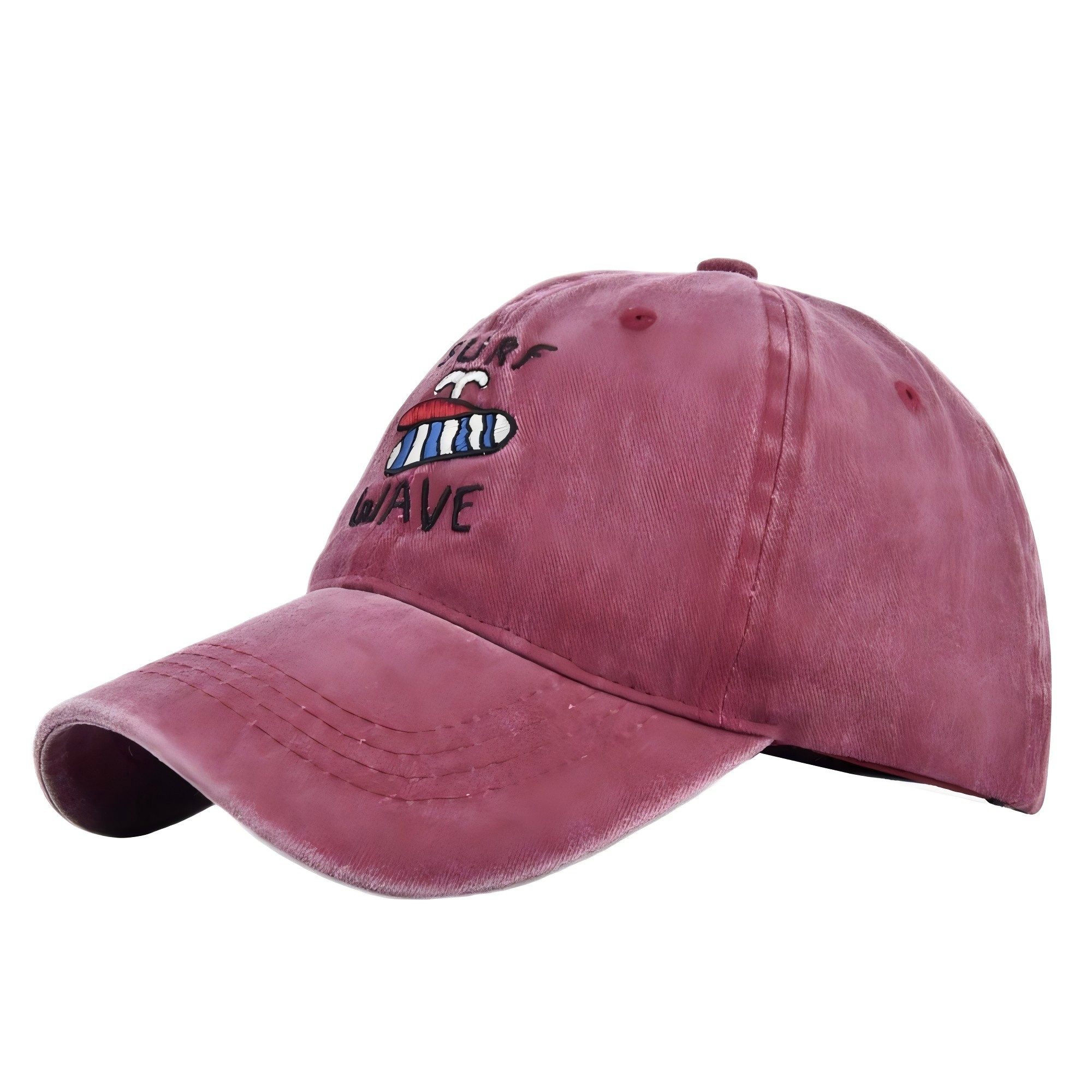 Vintage Washed Baseball Cap "Surf Wave" Embroidery Distressed Adjustable Sun Hat for Men Women