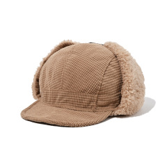 Corduroy Warm Ear Protection 5-Panel Baseball Cap Unisex Adjustable Winter Hat