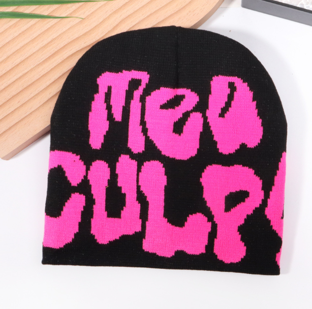 New Trendy Letter Jacquard Beanie for Men & Women, Winter Warm Knitted Hat, Hot Selling in European and American Markets
