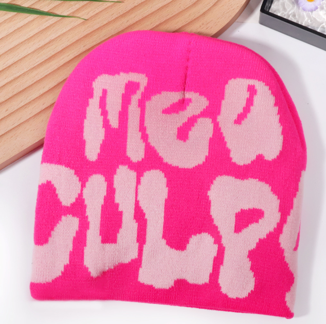New Trendy Letter Jacquard Beanie for Men & Women, Winter Warm Knitted Hat, Hot Selling in European and American Markets