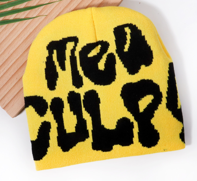 New Trendy Letter Jacquard Beanie for Men & Women, Winter Warm Knitted Hat, Hot Selling in European and American Markets