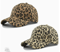 New Cross-Border Round Top Leopard Print Baseball Cap for Women & Men, Fashion Versatile INS Style Sun Hat Outdoor Casual Peaked Cap