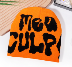 New Trendy Letter Jacquard Beanie for Men & Women, Winter Warm Knitted Hat, Hot Selling in European and American Markets