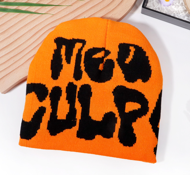 New Trendy Letter Jacquard Beanie for Men & Women, Winter Warm Knitted Hat, Hot Selling in European and American Markets