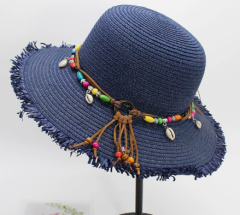 Summer Ethnic Style Parent-Child Straw Fisherman Hat with Tassel & Shell Pendant, Bohemian Beach Bucket Hat for Women & Kids