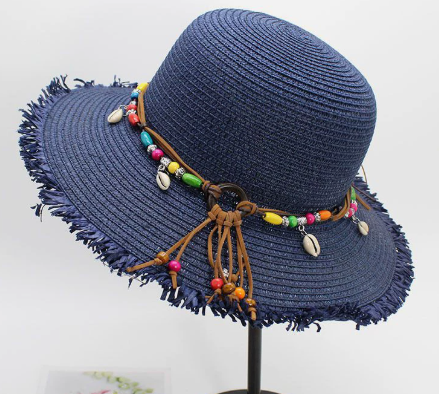 Summer Ethnic Style Parent-Child Straw Fisherman Hat with Tassel & Shell Pendant, Bohemian Beach Bucket Hat for Women & Kids