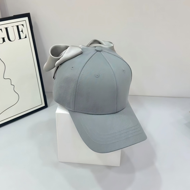 Summer Japanese Style Sweet Big Bow Baseball Cap for Women Fashion Satin Bowknot Adjustable Sun Hat Visor Caps