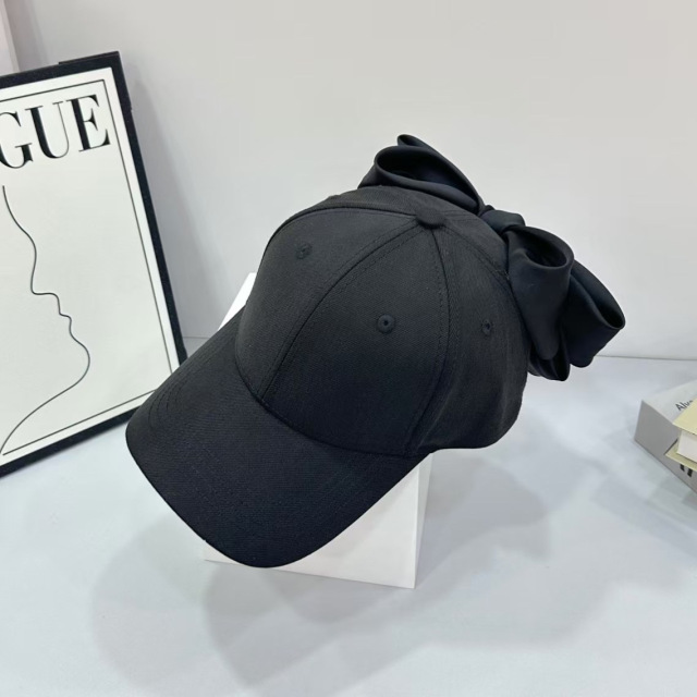 Summer Japanese Style Sweet Big Bow Baseball Cap for Women Fashion Satin Bowknot Adjustable Sun Hat Visor Caps
