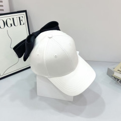 Summer Japanese Style Sweet Big Bow Baseball Cap for Women Fashion Satin Bowknot Adjustable Sun Hat Visor Caps