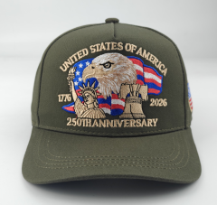 USA 250th Anniversary Baseball Cap 2025 New Arrival, 3D Embroidery Commemorative Hat, Extra Large Size Adjustable Dad Hat for Men Women, Outdoor Sun Protection