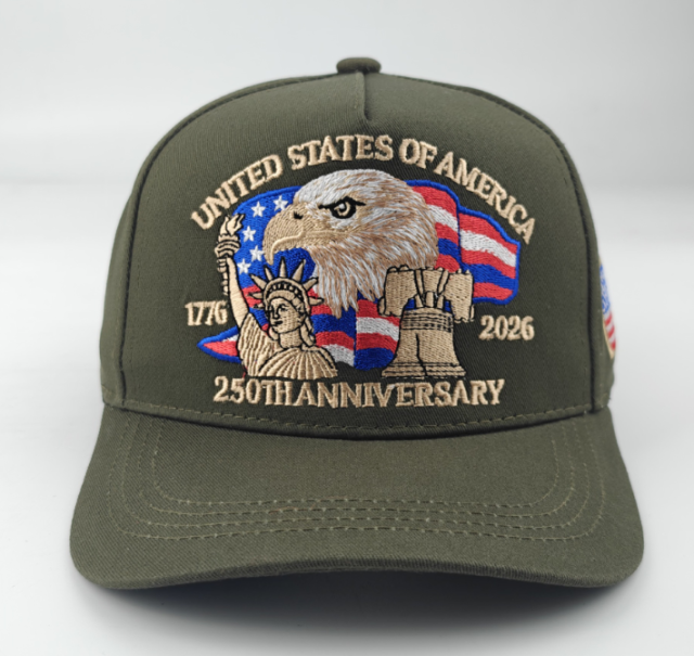 USA 250th Anniversary Baseball Cap 2025 New Arrival, 3D Embroidery Commemorative Hat, Extra Large Size Adjustable Dad Hat for Men Women, Outdoor Sun Protection