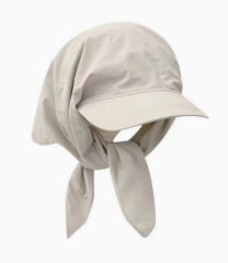 2026 New Summer Fashion Two-Tone Baseball Cap with Scarf Tie, Trendy Sun Protection Hat, Large Brim Letter Design Personality Headscarf