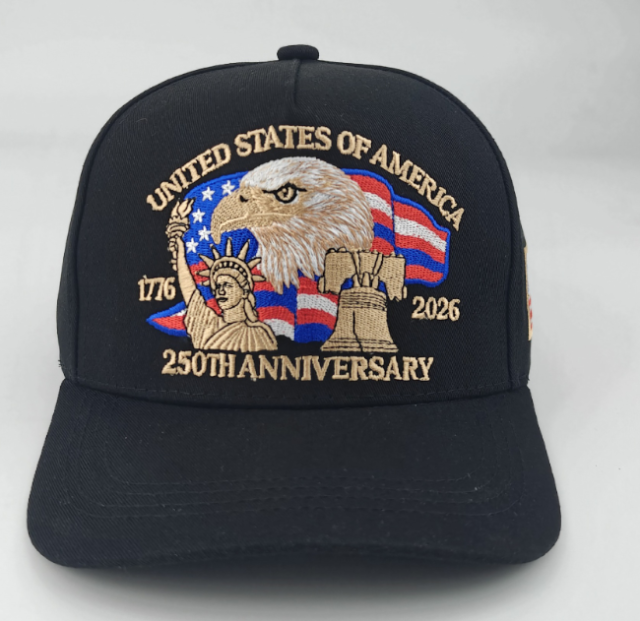 USA 250th Anniversary Baseball Cap 2025 New Arrival, 3D Embroidery Commemorative Hat, Extra Large Size Adjustable Dad Hat for Men Women, Outdoor Sun Protection
