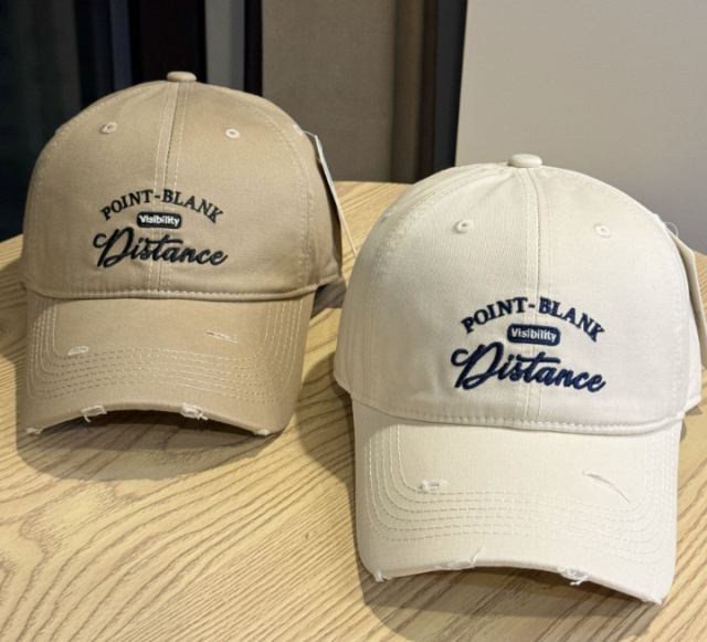 Korean Style Ripped Letter Embroidery Baseball Cap, Fashion All-Match Washed Distressed Hat, Spring Summer Sun Visor for Travel