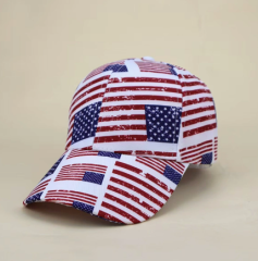 New American Flag Digital Print Baseball Cap, Independence Day Fashion Personality Hat, Outdoor Sun Protection Casual Trucker Cap