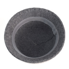 Women's Pearl Wool Bucket Hat Luxury Tweed Style Winter Thick Knit Fisherman Cap Japanese Chic Face Slimming Warm Hat