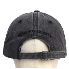New Washed Cotton Embroidered Baseball Cap Fashion Adjustable Casual Sun Hat for Women Men