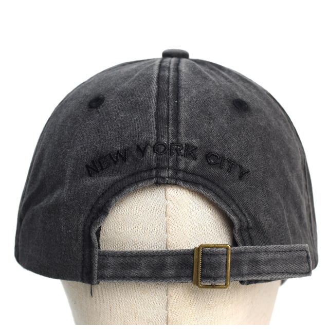New Washed Cotton Embroidered Baseball Cap Fashion Adjustable Casual Sun Hat for Women Men