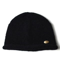 Women's Korean Style Rolled Edge Yellow Knitted Beanie Autumn Winter Face Slimming Warm Soft Knit Hat Cute Casual Solid Color Skullies