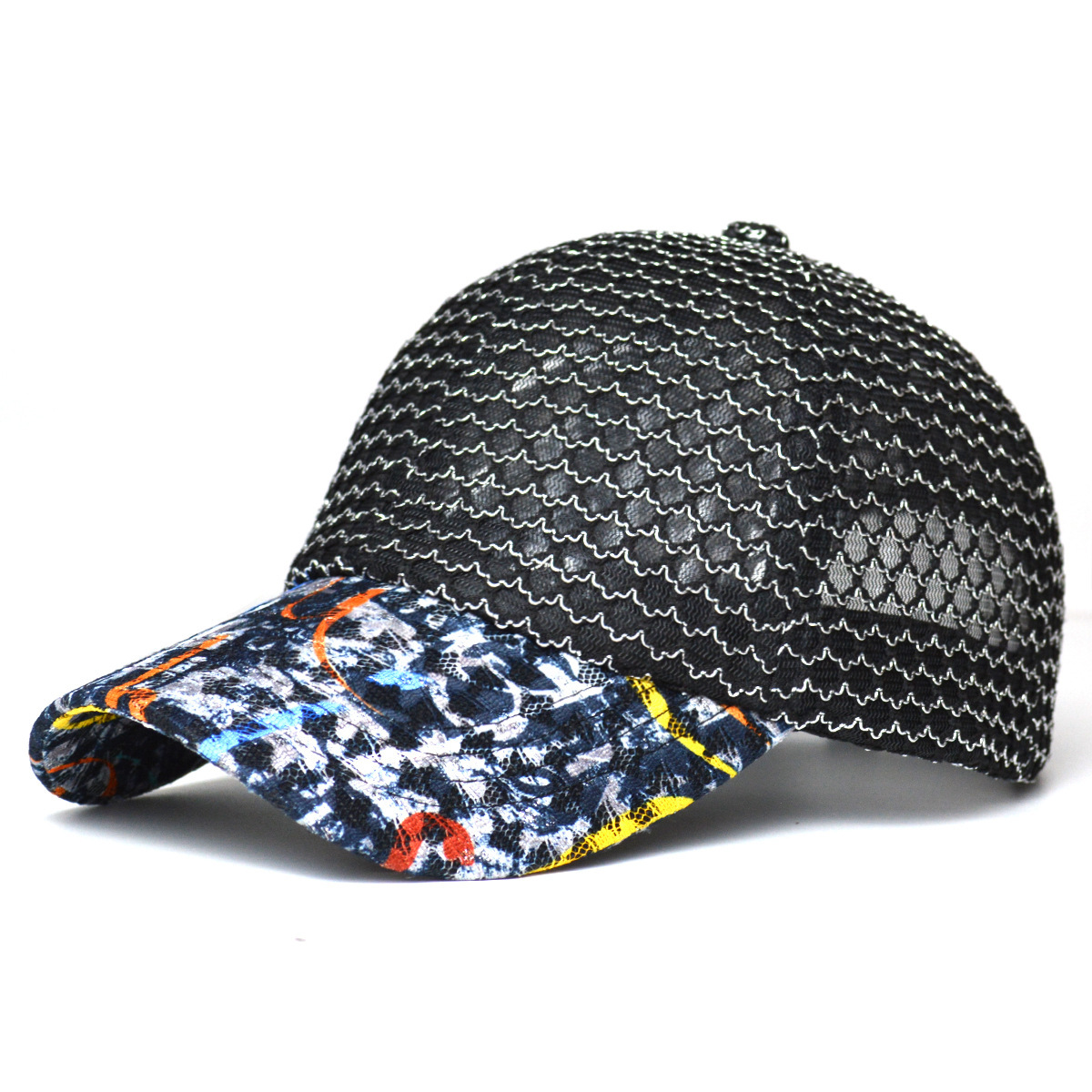 Women's Summer Sun Protection Baseball Cap Casual Breathable Mesh Lace Hat Fashion Adjustable Trucker Cap