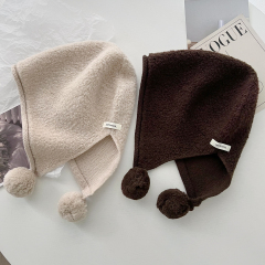 100% Wool Windproof Thick Knitted Hat with Pom Pom – Face Slimming Ear Protection Beanie