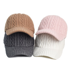 Solid Color Knit Baseball Cap Warm Slim-Fit Winter Beanie