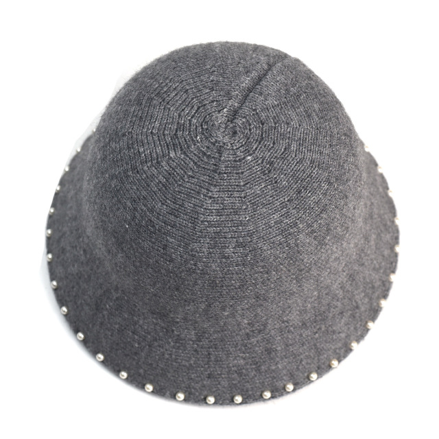 Women's Pearl Wool Bucket Hat Luxury Tweed Style Winter Thick Knit Fisherman Cap Japanese Chic Face Slimming Warm Hat