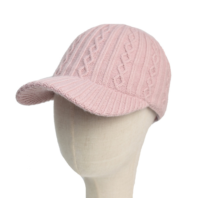 Solid Color Knit Baseball Cap Warm Slim-Fit Winter Beanie