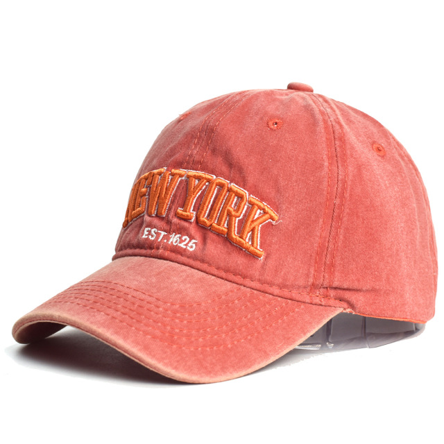 New Washed Cotton Embroidered Baseball Cap Fashion Adjustable Casual Sun Hat for Women Men