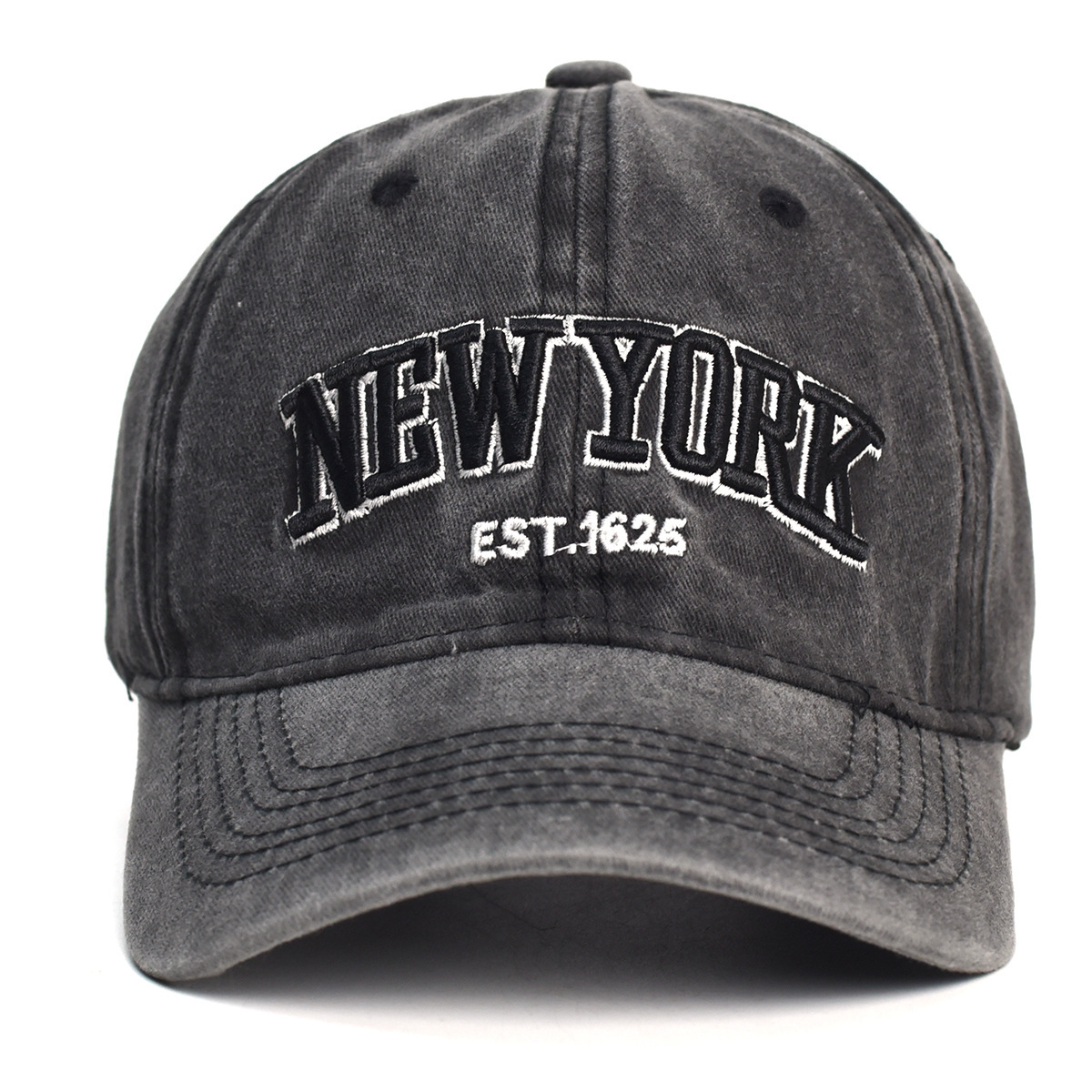 New Washed Cotton Embroidered Baseball Cap Fashion Adjustable Casual Sun Hat for Women Men
