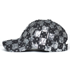 Women's Ethnic Style Sequined Baseball Cap Distressed Denim Hard Top Casual Sun Visor Hat Outdoor UV Protection Fashion Cap