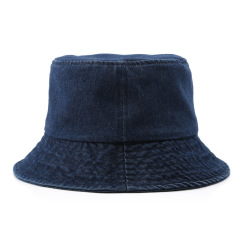 Solid Washed Denim Bucket Hat for Women