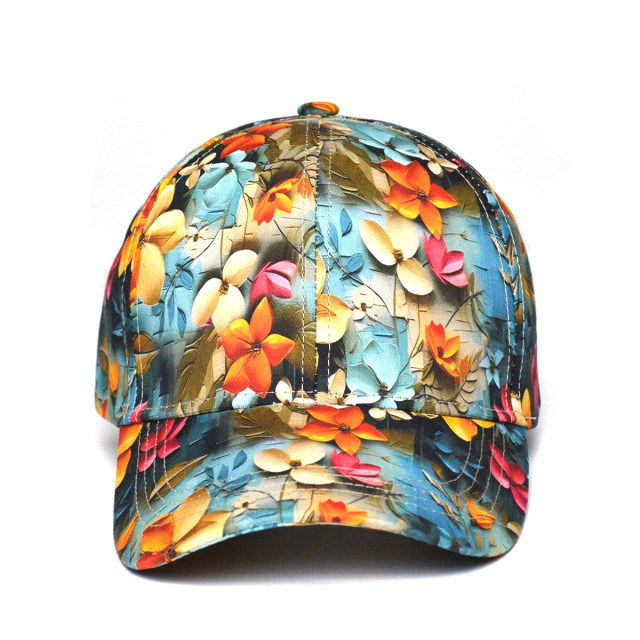 Women's Korean Style Floral Printed Summer Baseball Cap