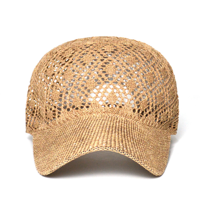 Summer New Women's Glitter Hollow Mesh Baseball Cap Korean Fashion Breathable Casual Sun Hat Adjustable Trendy Cap